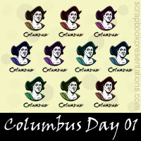 Free Columbus Day SnagIt Stamps, Scrapbooking Printables Download