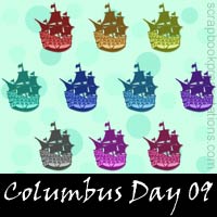 Free Columbus Day SnagIt Stamps, Scrapbooking Printables Download