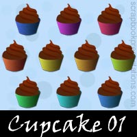 Free Cupcake Embellishments, Scrapbook Downloads, Printables, Kit