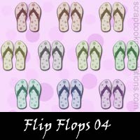 Free Flip Flops Embellishments, Scrapbook Downloads, Printables, Kit