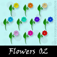 Free Flowers SnagIt Stamps, Scrapbooking Printables Download