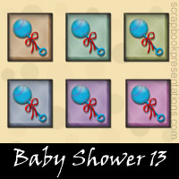 Free Baby Shower Embellishments, Scrapbook Downloads, Printables, Kit