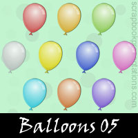 Free Balloons SnagIt Stamps, Scrapbooking Printables Download