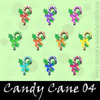 Free Candy Cane SnagIt Stamps, Scrapbooking Printables Download