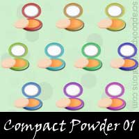 Free Compact Powder Embellishments, Scrapbook Downloads, Printables, Kit