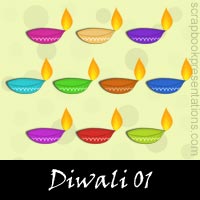 Free Diwali Embellishments, Scrapbook Downloads, Printables, Kit