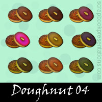 Free Doughnut Embellishments, Scrapbook Downloads, Printables, Kit