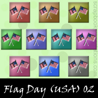 Free Flag Day (United States) Snagit Stamps, Scrapbooking Printables Download