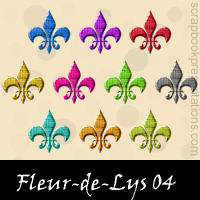 Free Fleur-de-Lys Embellishments, Scrapbook Downloads, 
          Printables, Kit