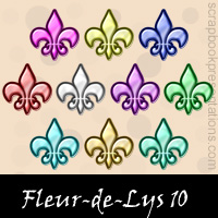 Free Fleur-de-Lys SnagIt Stamps, Scrapbooking Printables Download