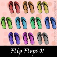 Free Flip Flops Embellishments, Scrapbook Downloads, Printables, Kit