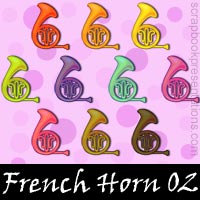 Free French Horn Embellishments, Scrapbook Downloads, Printables, Kit