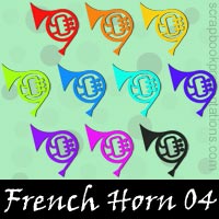 Free French Horn Embellishments, Scrapbook Downloads, Printables, Kit