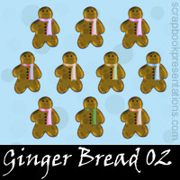 Free Ginger Bread SnagIt Stamps, Scrapbooking Printables Download