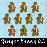 Free Ginger Bread Embellishments, Scrapbook Downloads, Printables, Kit
