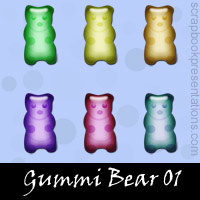 Free Gummi Bear SnagIt Stamps, Scrapbooking Printables Download