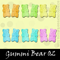 Free Gummi Bear Embellishments, Scrapbook Downloads, Printables, Kit