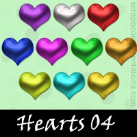 Free Hearts Embellishments, Scrapbooking Printables Download