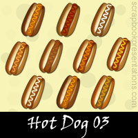 Free Hot Dog Embellishments, Scrapbook Downloads, Printables, Kit