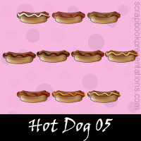 Free Hot Dog Embellishments, Scrapbook Downloads, Printables, Kit