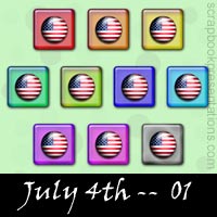 Free July 4th Embellishments, Scrapbook Downloads, Printables, Kit
