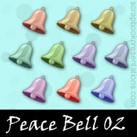 Free Peace Bell Embellishments, Scrapbook Downloads, Printables, Kit