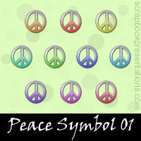 Free Peace Symbol SnagIt Stamps, Scrapbooking Printables Download