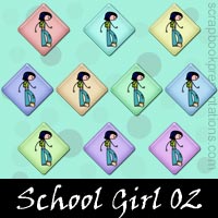 Free School Girl Embellishments, Scrapbook Downloads, Printables, Kit