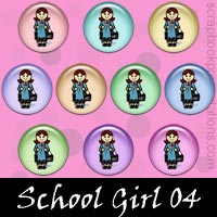 Free School Girl Embellishments, Scrapbook Downloads, Printables, Kit