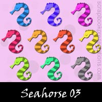 Free Seahorse Embellishments, Scrapbook Downloads, Printables, Kit