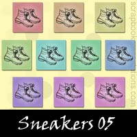 Free Sneakers Embellishments, Scrapbook Downloads, Printables, Kit